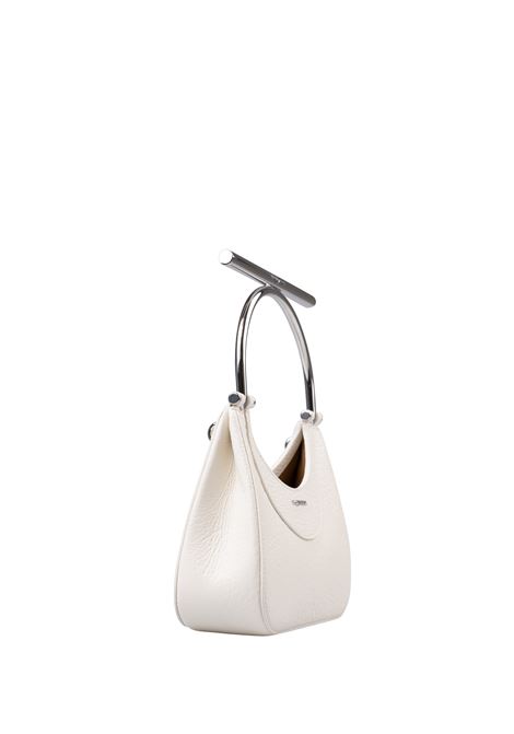 Borsa Mini Cross-Bar in Bianco/Argento ALEXANDER MCQUEEN | 803525-1VDBB9701